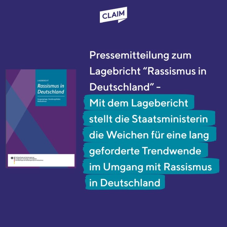 Lagebricht Rassismus &#8211; Mit dem Lagebericht stellt die Staatsministerin die Weichen für eine lang geforderte Trendwende im Umgang mit Rassismus in Deutschland